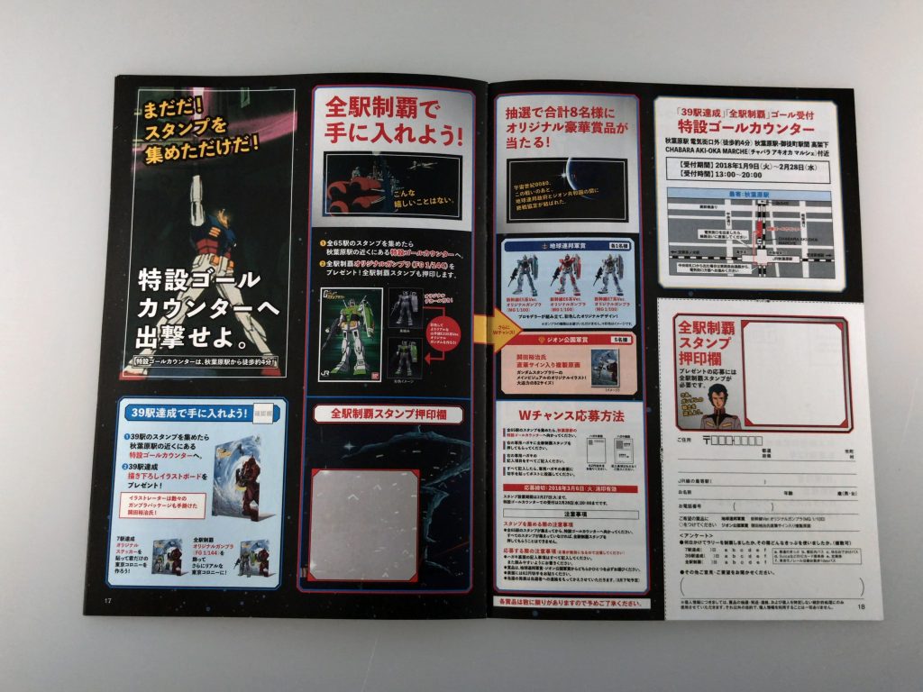 ガンダムスタンプラリーのスタンプ帳の中身